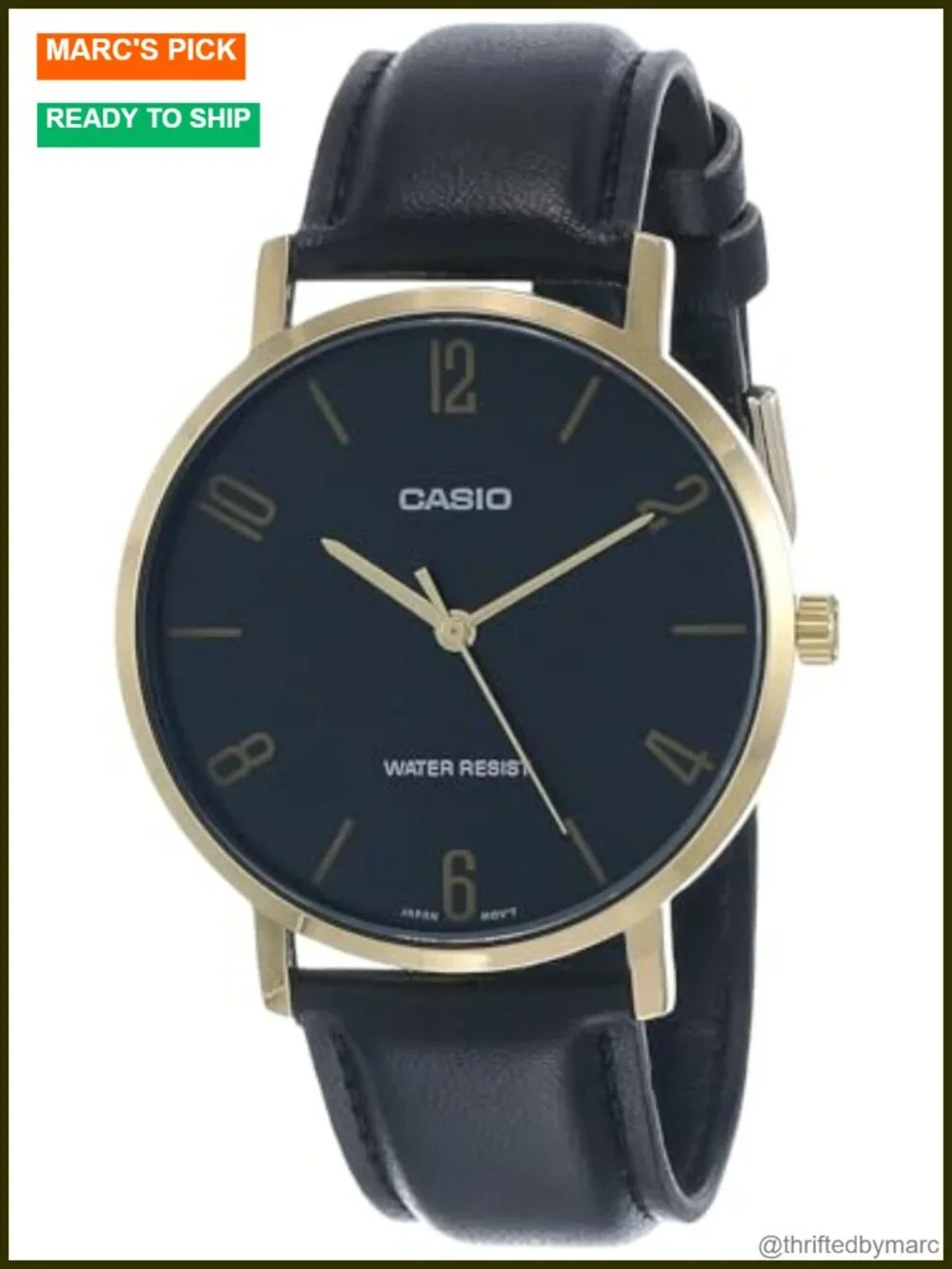 Men's Minimalistic Analog Watch with Leather Band